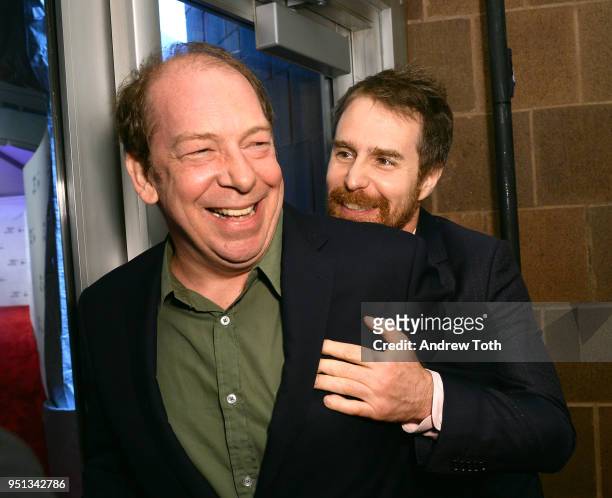 Actors Bill Camp and Sam Rockwell attend the DIRECTTV Premiere Of "Women Walks Ahead" At 2018 Tribeca Film Festival on April 25, 2018 in New York...