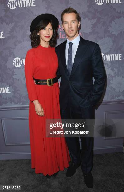 Benedict Cumberbatch and Sophie Hunter attend the premiere of Showtime's "Patrick Melrose" at Linwood Dunn Theater on April 25, 2018 in Los Angeles,...
