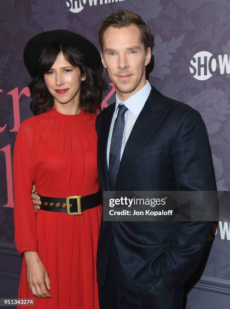 Benedict Cumberbatch and Sophie Hunter attend the premiere of Showtime's "Patrick Melrose" at Linwood Dunn Theater on April 25, 2018 in Los Angeles,...