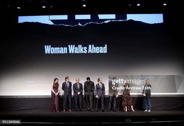 Erika Olde, Richard Solomon, Bill Camp, Chaske Spencer, Sam Rockwell, Michael Greyeyes and Susanna White speak during an DIRECTTV Premiere Of "Women...