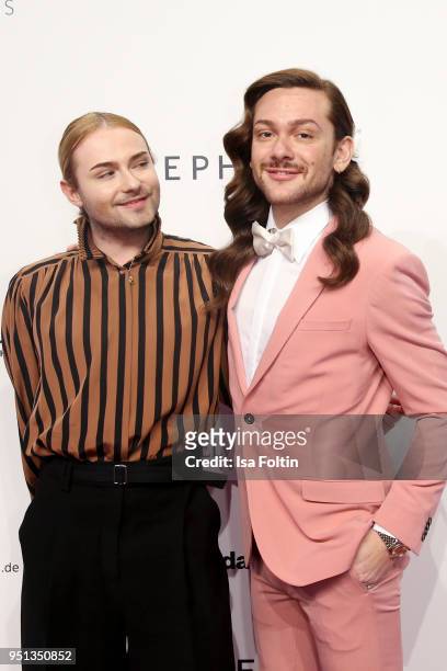 Influencer Jack Strify and influencer Riccardo Simonetti during the Duftstars at Flughafen Tempelhof on April 25, 2018 in Berlin, Germany.