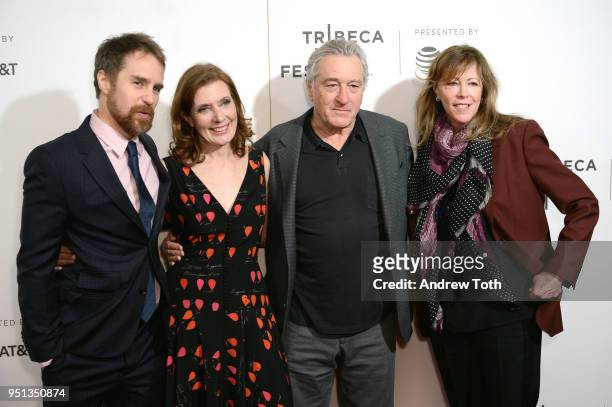 Sam Rockwell, Director Susanna White, Robert De Niro and Jane Rosenthal attend the DIRECTTV Premiere Of "Women Walks Ahead" At 2018 Tribeca Film...