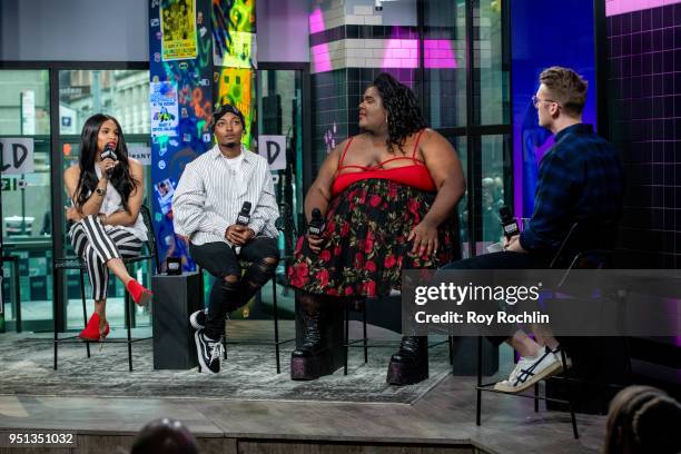 Tati 007, Alex Mugler and Precious Ebony discuss "My House" with the Build Series at Build Studio on April 25, 2018 in New York City.