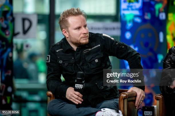 Zach Myers of Shinedown discusses "Attention Attention" with the Build Series at Build Studio on April 25, 2018 in New York City.