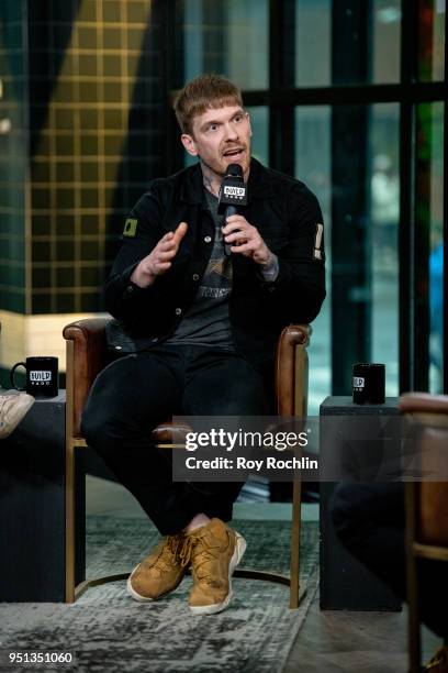 Brent Smith of Shinedown discusses "Attention Attention" with the Build Series at Build Studio on April 25, 2018 in New York City.