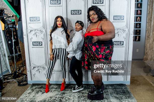 Tati 007, Alex Mugler and Precious Ebony discuss "My House" with the Build Series at Build Studio on April 25, 2018 in New York City.