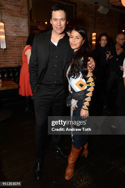 Chaske Spencer and Rulan Tangen attend the DIRECTTV Premiere Of "Women Walks Ahead" At 2018 Tribeca Film Festival on April 25, 2018 in New York City.