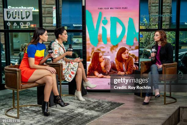 Melissa Barrera and Mishel Prada discuss "Vida" with the Build Series at Build Studio on April 25, 2018 in New York City.