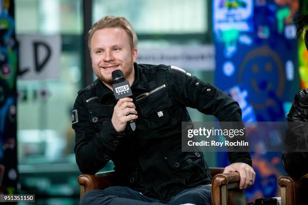 Zach Myers of Shinedown discusses "Attention Attention" with the Build Series at Build Studio on April 25, 2018 in New York City.