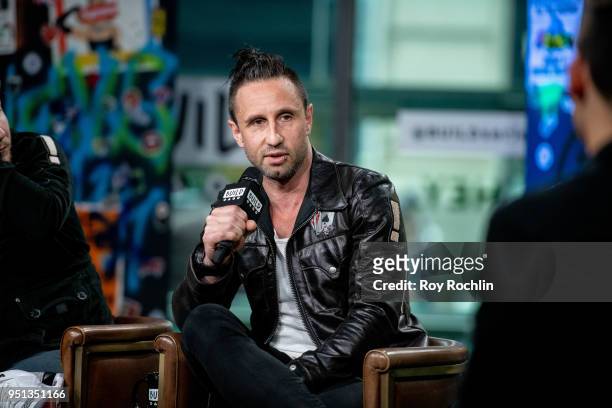Eric Bass of Shinedown discusses "Attention Attention" with the Build Series at Build Studio on April 25, 2018 in New York City.