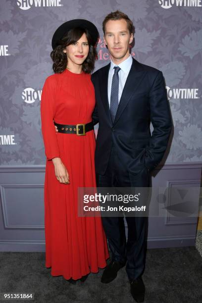 Sophie Hunter and Benedict Cumberbatch attend the premiere of Showtime's 'Patrick Melrose' at Linwood Dunn Theater on April 25, 2018 in Los Angeles,...