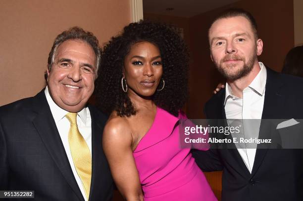 Chairman & CEO, Paramount Pictures, Jim Gianopulos, actors Angela Bassett and Simon Pegg attend the 2018 Will Rogers Pioneer of the Year Dinner...