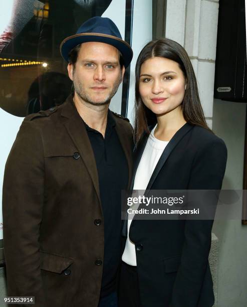 Steven Pasquale and Phillipa Soo attend "Saint Joan" Broadway Opening Night at Samuel J. Friedman Theatre on April 25, 2018 in New York City.