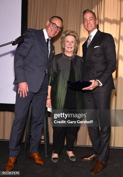 Brian McCarthy, Dinner Honoree, Interior Designer and Founder of Bunny Williams Inc. Bunny Williams and David Kleinberg pose for a photo together...