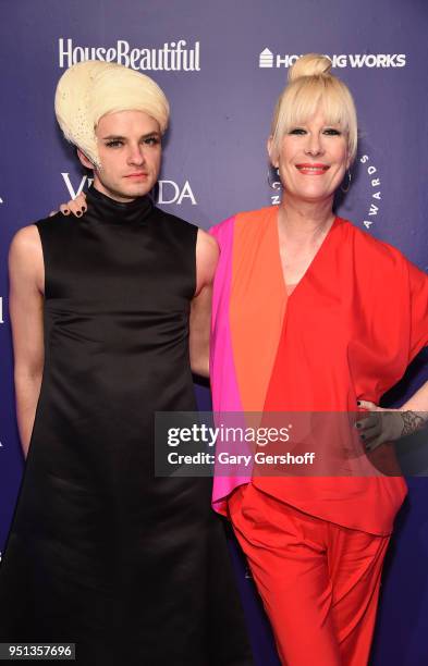 Performers Nath Ann Carrera and Mx. Justin Vivian Bond attend the Housing Works' Groundbreaker Awards at Metropolitan Pavilion on April 25, 2018 in...