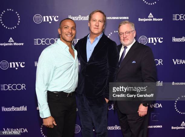 Journalist Mike Woods, Founding Chair James Huniford and Editor-in -Chief, Hearst Design Group Newell Turner attend the Housing Works' Groundbreaker...
