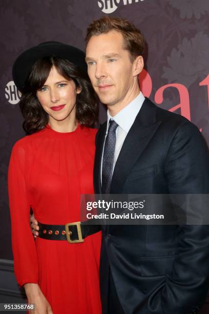 Sophie Hunter and Benedict Cumberbatch attend the premiere of Showtime's 'Patrick Melrose' at Linwood Dunn Theater on April 25, 2018 in Los Angeles,...