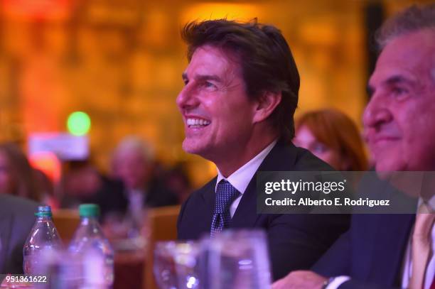 Pioneer of the Year award recipient Tom Cruise attends the 2018 Will Rogers Pioneer of the Year Dinner Honoring Tom Cruise at Caesars Palace during...