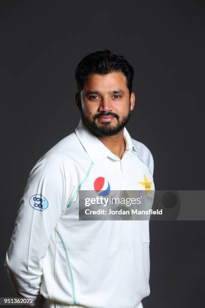 Azhar Ali poses for a portrait during the Pakistan Headshot Session at The Spitfire Ground on April 25, 2018 in Canterbury, England.