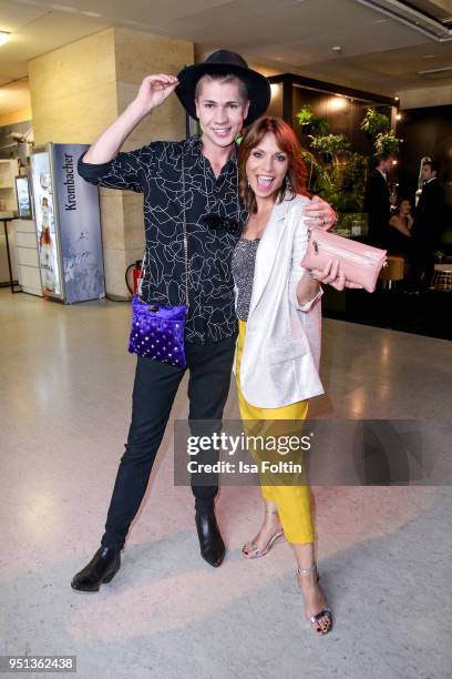 Maximilian Seitz and Jean Bork during the after show party of Duftstars at Flughafen Tempelhof on April 25, 2018 in Berlin, Germany.