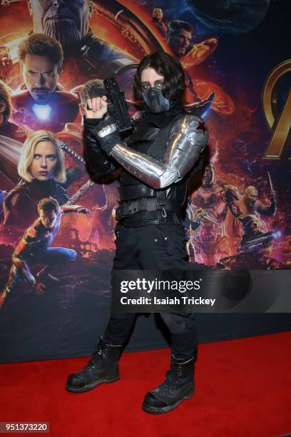 Cosplayers arrive at the Canadian Premiere Of "Avengers: Infinity War" at Scotiabank Theatre on April 25, 2018 in Toronto, Canada.