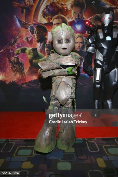 Cosplayers arrive at the Canadian Premiere Of "Avengers: Infinity War" at Scotiabank Theatre on April 25, 2018 in Toronto, Canada.