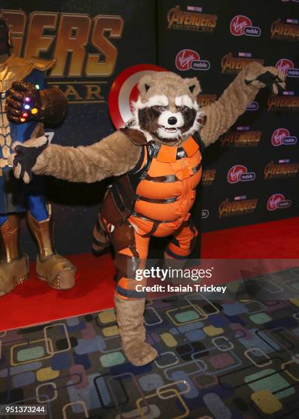 Cosplayers arrive at the Canadian Premiere Of "Avengers: Infinity War" at Scotiabank Theatre on April 25, 2018 in Toronto, Canada.