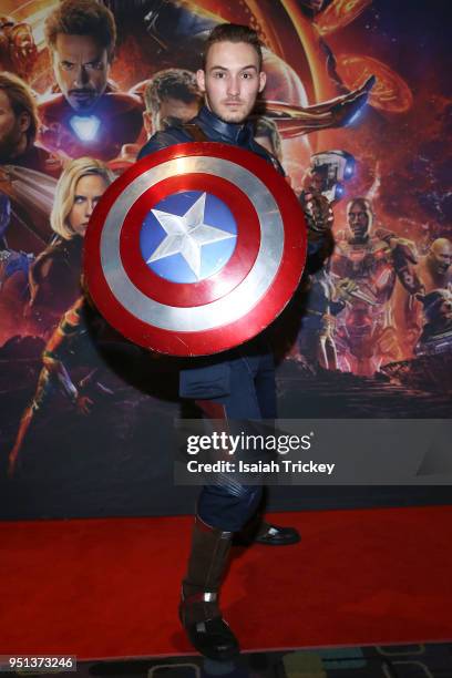 Cosplayers arrive at the Canadian Premiere Of "Avengers: Infinity War" at Scotiabank Theatre on April 25, 2018 in Toronto, Canada.