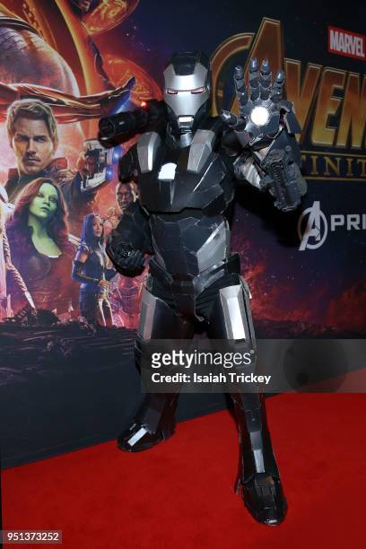 Cosplayers arrive at the Canadian Premiere Of "Avengers: Infinity War" at Scotiabank Theatre on April 25, 2018 in Toronto, Canada.