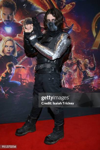 Cosplayers arrive at the Canadian Premiere Of "Avengers: Infinity War" at Scotiabank Theatre on April 25, 2018 in Toronto, Canada.