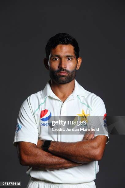 Asad Shafiq poses for a portrait during the Pakistan Headshot Session at The Spitfire Ground on April 25, 2018 in Canterbury, England.