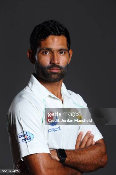 Asad Shafiq poses for a portrait during the Pakistan Headshot Session at The Spitfire Ground on April 25, 2018 in Canterbury, England.