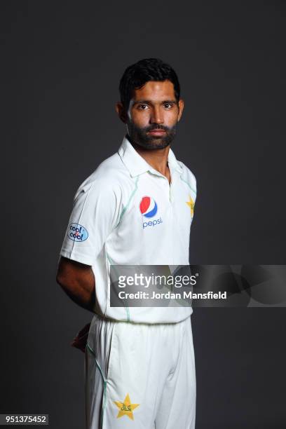 Asad Shafiq poses for a portrait during the Pakistan Headshot Session at The Spitfire Ground on April 25, 2018 in Canterbury, England.