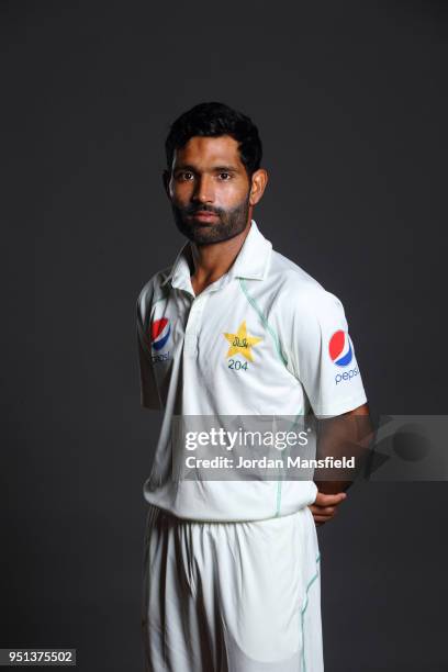 Asad Shafiq poses for a portrait during the Pakistan Headshot Session at The Spitfire Ground on April 25, 2018 in Canterbury, England.