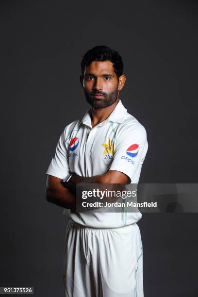 Asad Shafiq poses for a portrait during the Pakistan Headshot Session at The Spitfire Ground on April 25, 2018 in Canterbury, England.