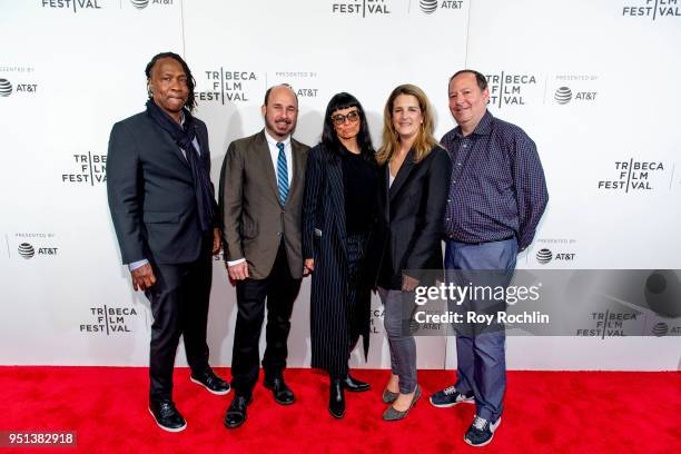 Roger Ross Williams, Andrew Rossi, Norma Kamali, Kate Novack and Josh Braun attend "The Gospel According To Andre" premiere and Q&A at BMCC Tribeca...