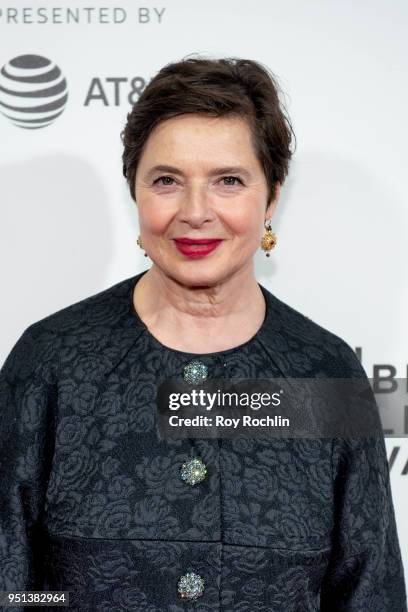 Isabella Rossellini attends "The Gospel According To Andre" premiere and Q&A at BMCC Tribeca PAC on April 25, 2018 in New York City.