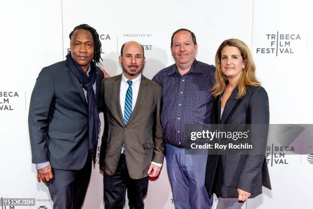 Roger Ross Williams, Andrew Rossi, Josh Braun and Kate Novack attend "The Gospel According To Andre" premiere and Q&A at BMCC Tribeca PAC on April...