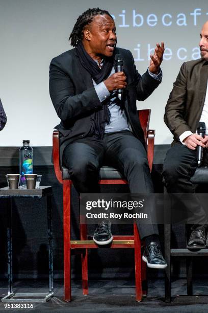 Roger Ross Williams attends "The Gospel According To Andre" premiere and Q&A at BMCC Tribeca PAC on April 25, 2018 in New York City.