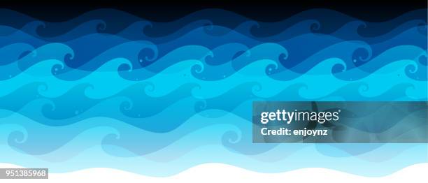 seamless waves background - ocean waves crashing stock illustrations
