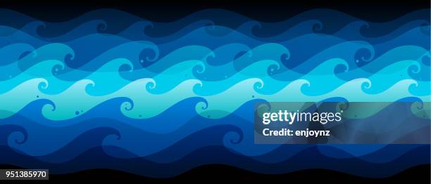 seamless waves background - ocean waves crashing stock illustrations