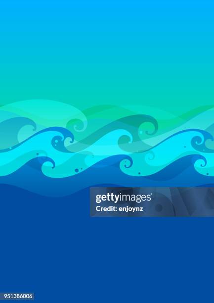 seamless waves background - ocean waves crashing stock illustrations