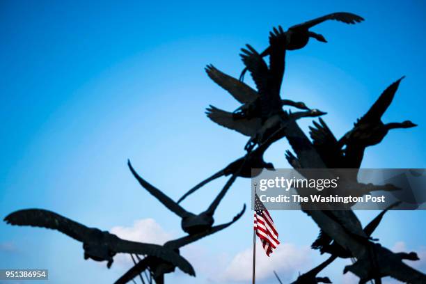 Sculpture in downtown in Austin, Minnesota on Wednesday April 11, 2018. In 2016 in the Upper Midwest encompassing more than three dozen counties...