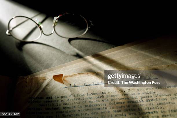 View of a chapter of Primo Levis manuscript famous holocaust memoir, "Survival in Auschwitz," which has just been donated to the U.S. Holocaust...