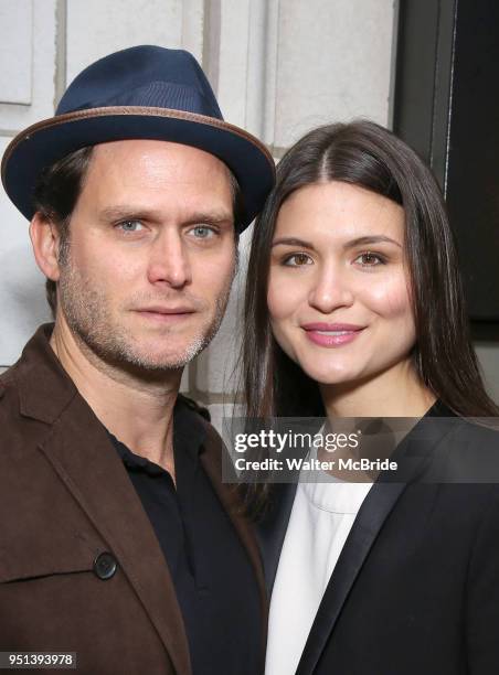 Steven Pasquale and Phillipa Soo attend the Broadway Opening Night of 'Saint Joan' at the Samuel J. Friedman Theatre on April 25, 2018 in New York...