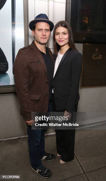 Steven Pasquale and Phillipa Soo attend the Broadway Opening Night of 'Saint Joan' at the Samuel J. Friedman Theatre on April 25, 2018 in New York...