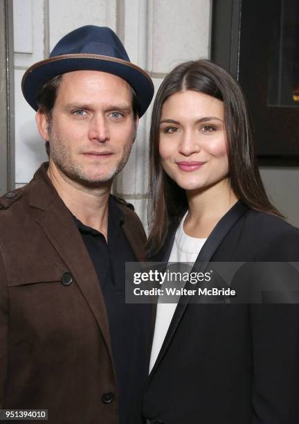 Steven Pasquale and Phillipa Soo attend the Broadway Opening Night of 'Saint Joan' at the Samuel J. Friedman Theatre on April 25, 2018 in New York...