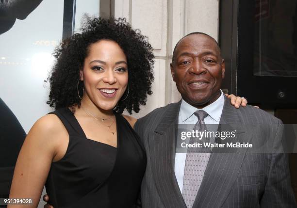 Lilli Cooper and Chuck Cooper attend the Broadway Opening Night of 'Saint Joan' at the Samuel J. Friedman Theatre on April 25, 2018 in New York City.