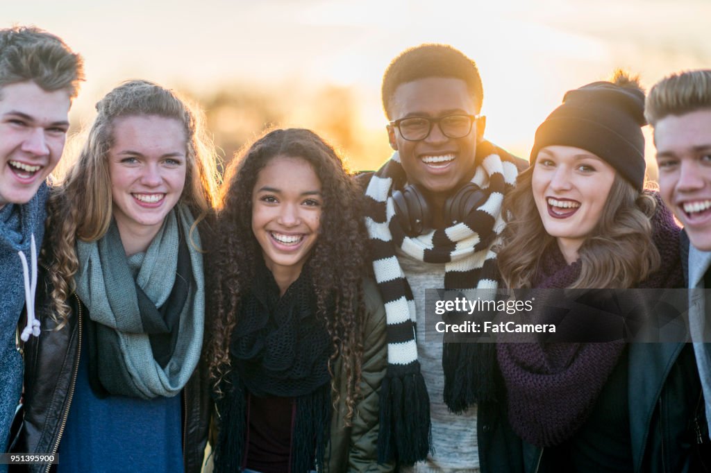 Teens Outdoors On Autumn Day