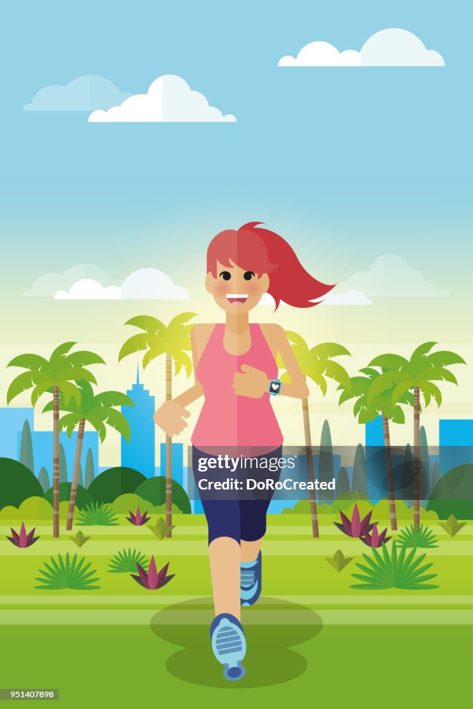 Motivated jogging with smartwatch